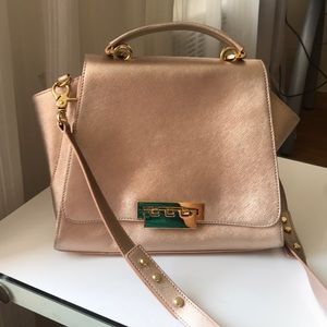 Zac Posen Medium Eartha Pink metallic bah satchel